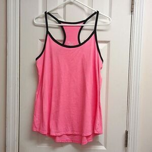 NO BOUNDARIES Womens XL (15-17) racer back work out high low shirt Melon or pink